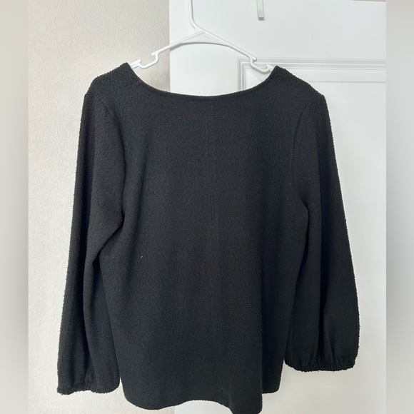 Madewell, Medium Texture and Thread 3/4 sleeve shirt, Black - Picture 2 of 3
